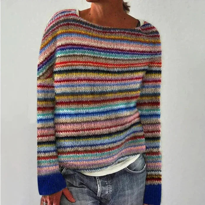 SILVIA™ - Retro-Regenbogenpullover