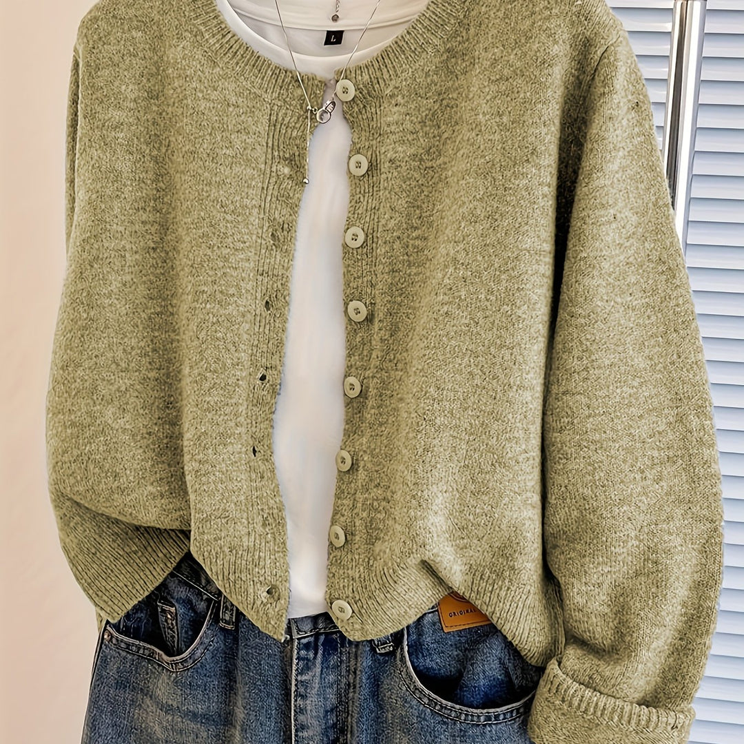 Beatriz – Damen Kurzcardigan mit Knopfleiste in Grau