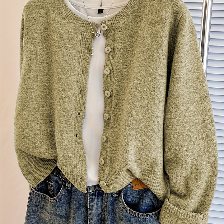 Beatriz – Damen Kurzcardigan mit Knopfleiste in Grau
