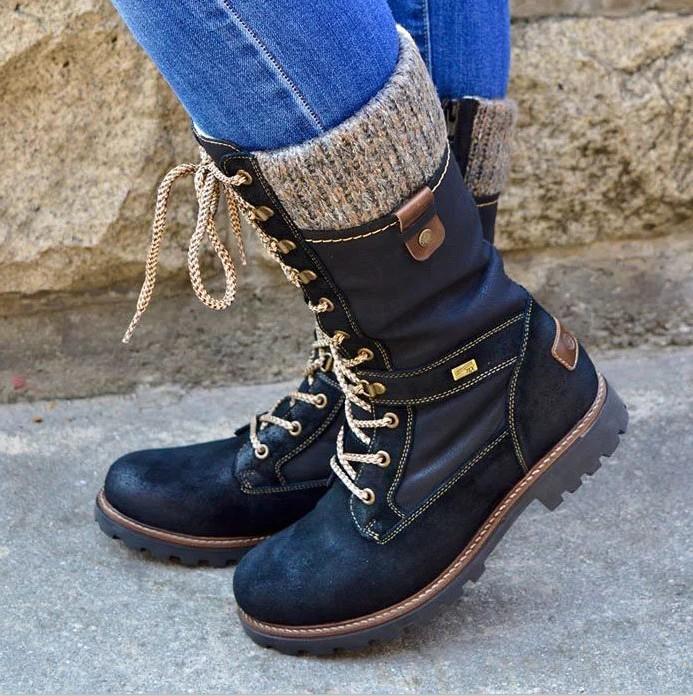 Beatrice – Halbhohe Wollstiefel mit Schnürung und seitlichem Reissverschluss (Ausverkauf 2024)