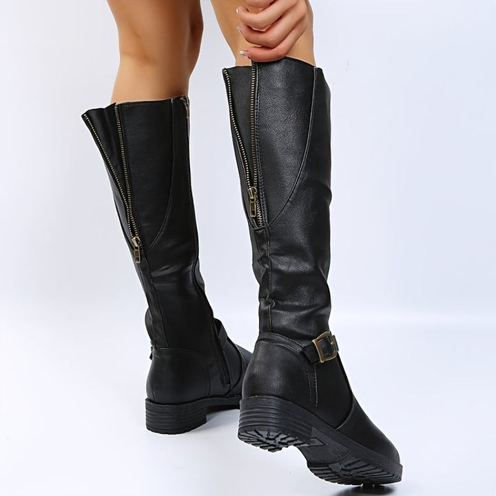 Kate – Lange Stiefel mit Schnalle und Reissverschluss (Ausverkauf 2024)