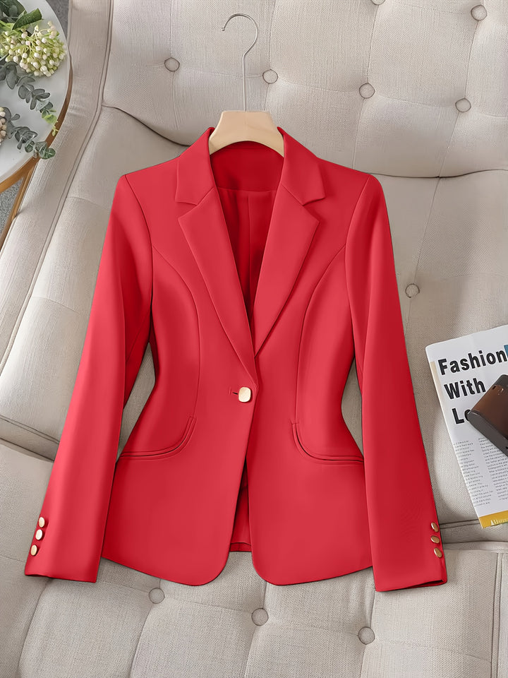 Cailin – einfarbige Damenjacke mit Knopfdetails und langen Ärmeln