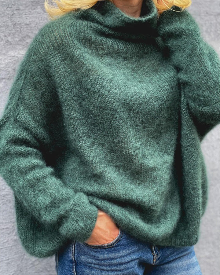 Margo |Grüner Soft Neck Pullover