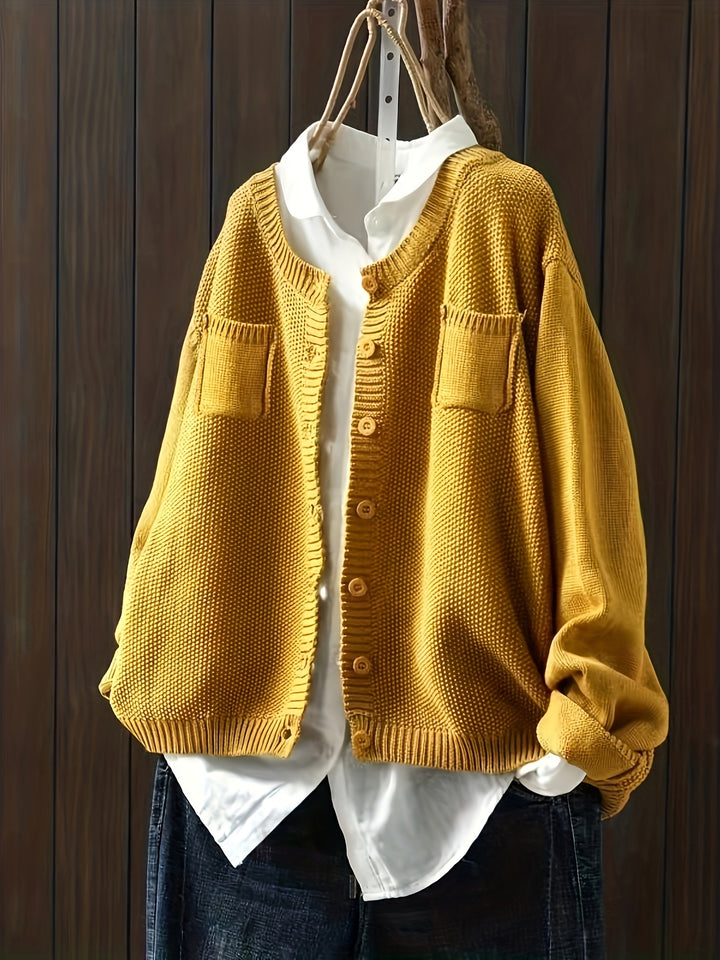 Maja – Lässiger Strick-Cardigan mit Knopfleiste & Taschen