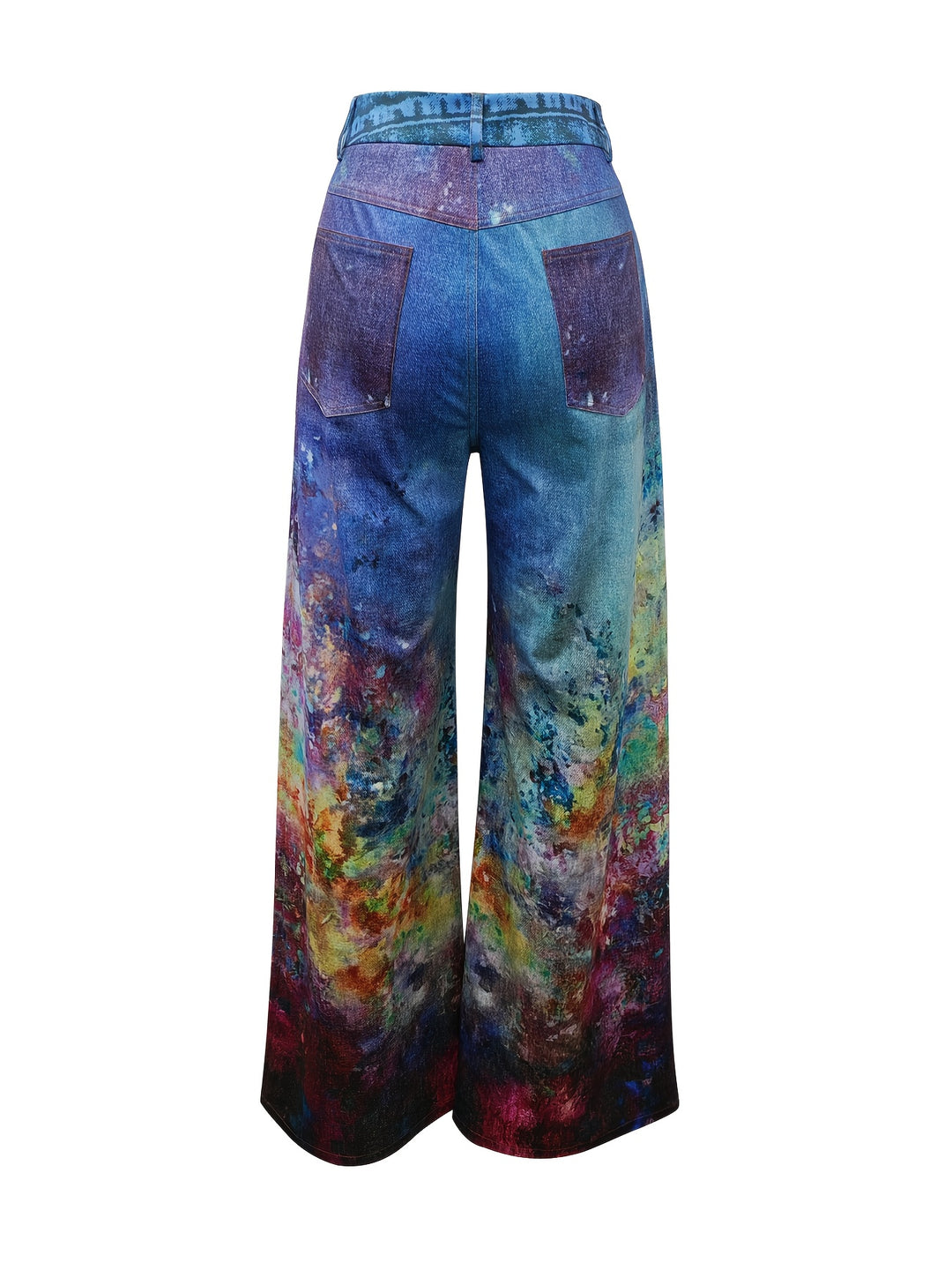 Esmee – High-Waist Wide-Leg Jeans mit lila Farbverlauf