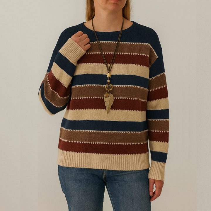 Luana | Farbblock Crew-Sweater mit Rundhalsausschnitt für Herbst & Winter