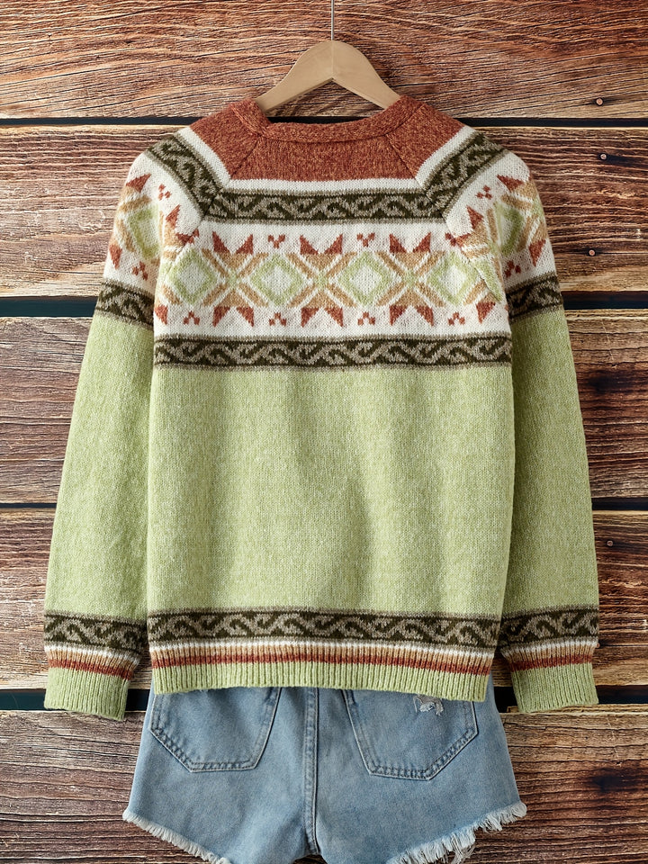 Liezel – Damen Color-Block-Cardigan mit gestreiftem Design