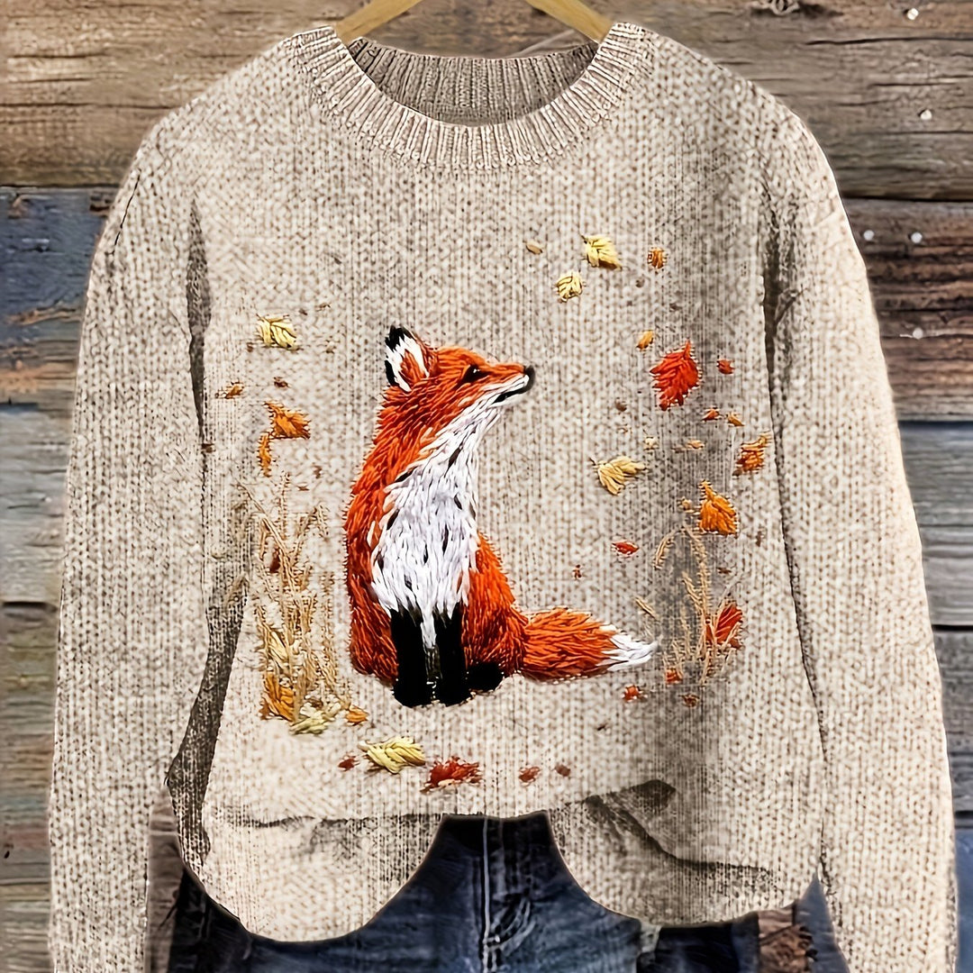 Esther – Gemütlicher Pullover mit Fuchsprint für Damen