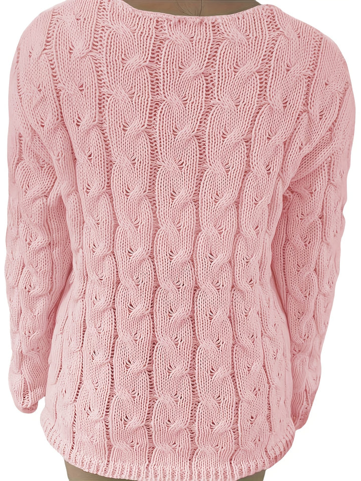 Alina | Grobstrick V-Ausschnitt Pullover für Herbst & Winter
