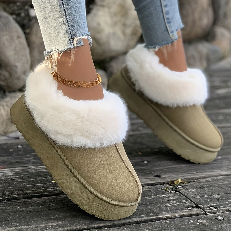 Fiorella – Plüschgefütterte Schneestiefel in Preppy-Optik