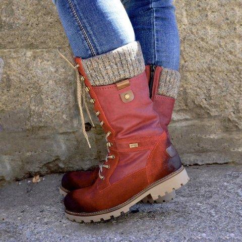 Beatrice – Halbhohe Wollstiefel mit Schnürung und seitlichem Reissverschluss (Ausverkauf 2024)