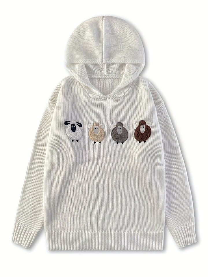 Elowen – Gemütlicher Hoodie mit Farbstreifen & Stickerei