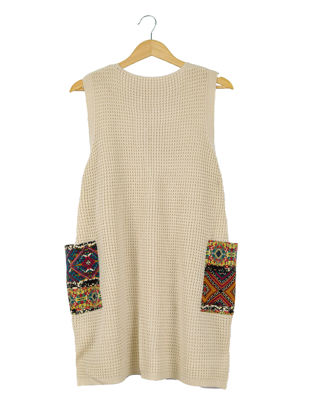 Carolina – Plus Size Strickkleid mit V-Ausschnitt, Farbblock & Taschen