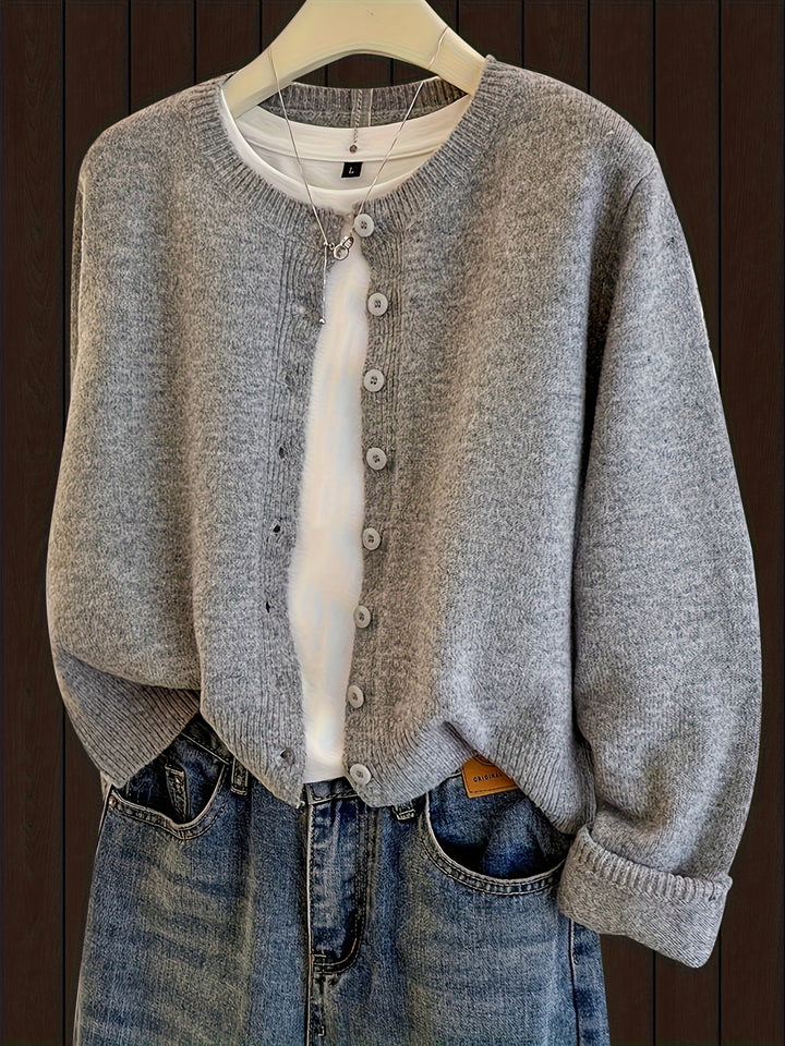 Beatriz – Damen Kurzcardigan mit Knopfleiste in Grau