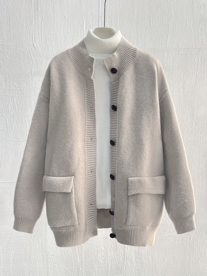 Arina – Damen Strickcardigan mit Knopfleiste und langen Ärmeln