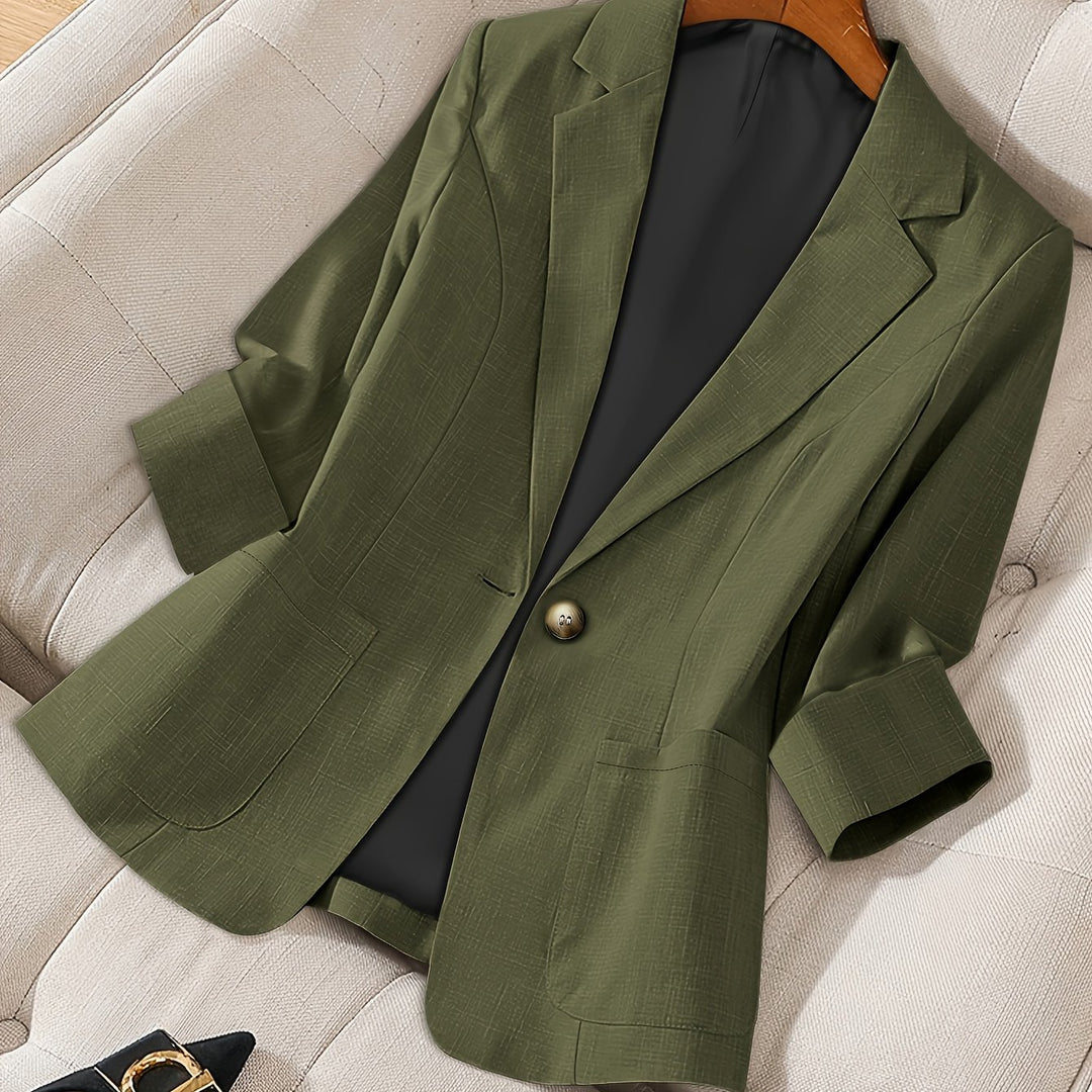 Anisa – Damenjacke in Uni-Farbe mit Knopfleiste und Taschen