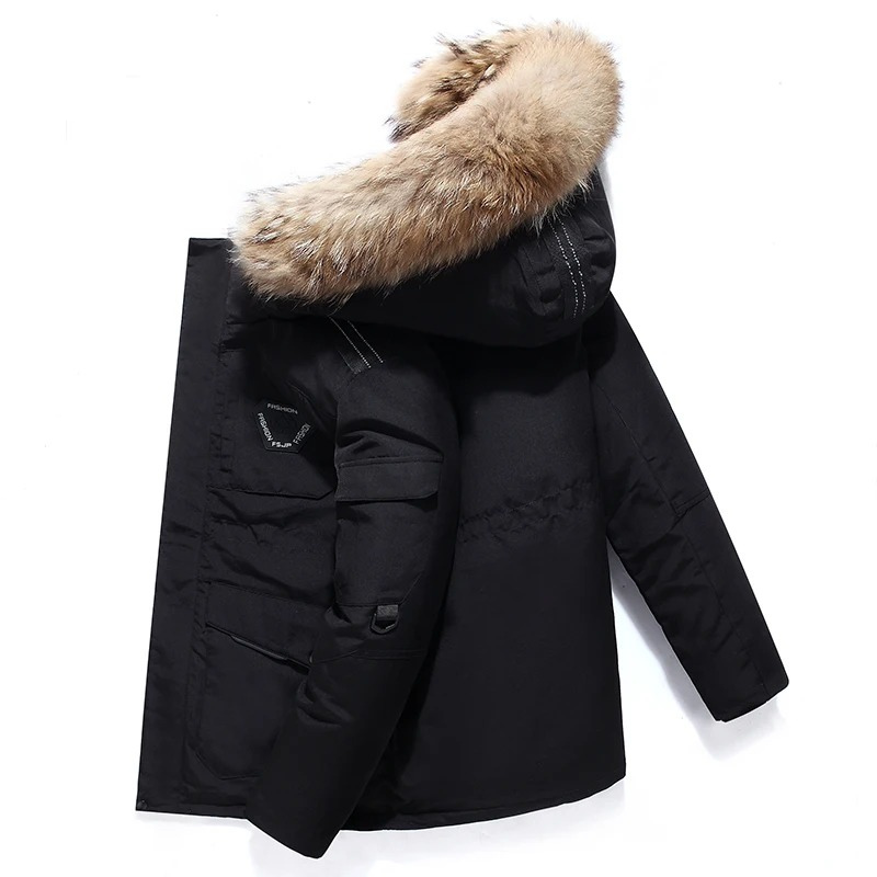 Adrian | Herren-Winterparka-Jacke mit abnehmbarem Pelzkragen