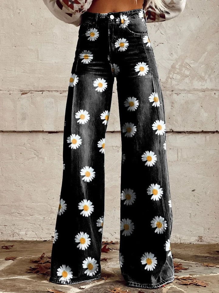 Imogen  – Hose mit weitem Bein und künstlerischem Muster