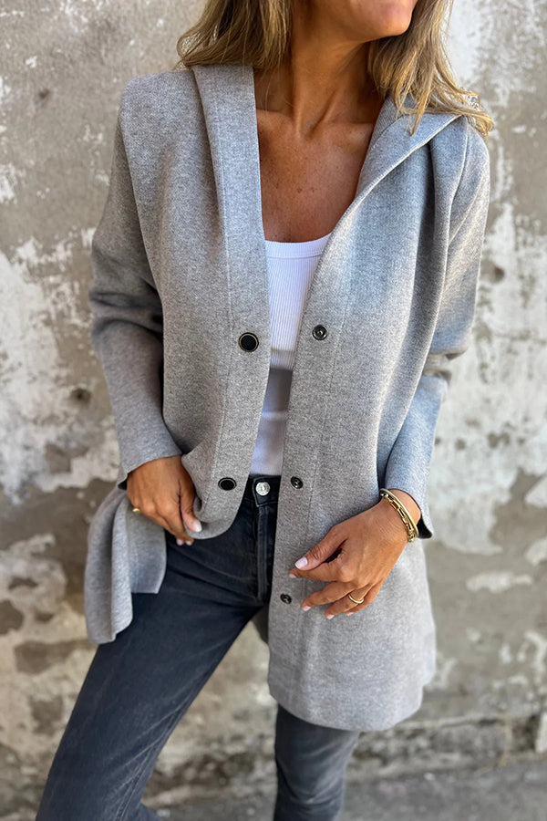 Elena | Lässige Kapuzenjacke mit Knopfleiste & langen Ärmeln