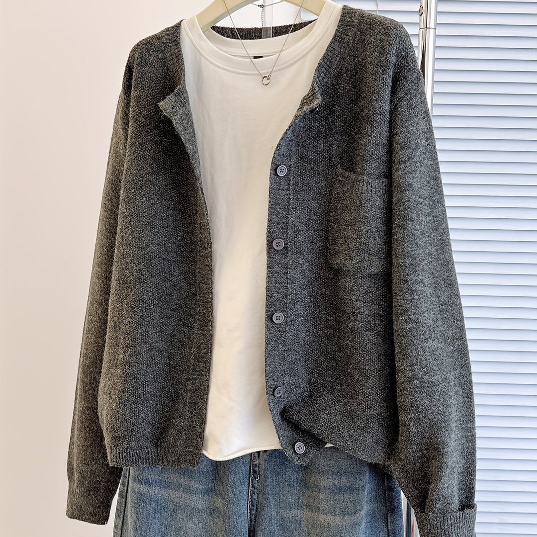 Anja – Lockerer Cardigan mit Knopfleiste & Taschen