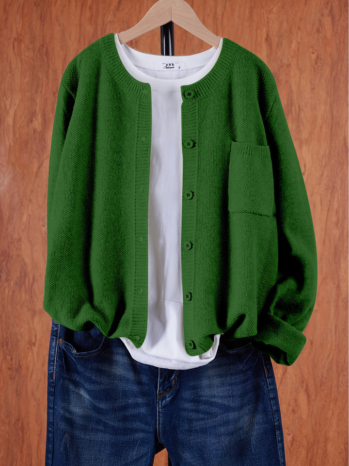 Anja – Lockerer Cardigan mit Knopfleiste & Taschen