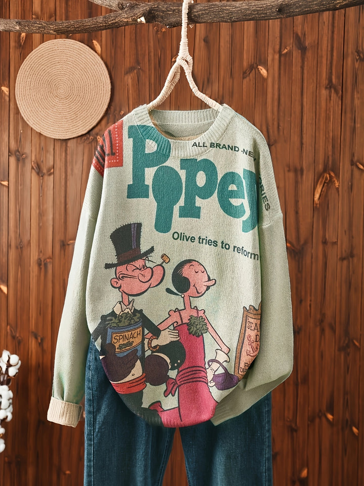Dimity – Kuscheliger Pullover mit süßem Matrosen-Print zum Valentinstag