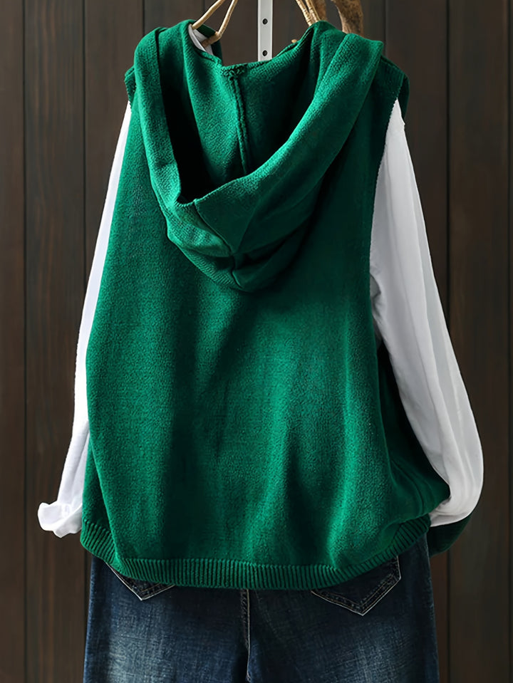 Medina – Retro-Style Cardigan mit Kapuze, Knopfleiste & Taschen