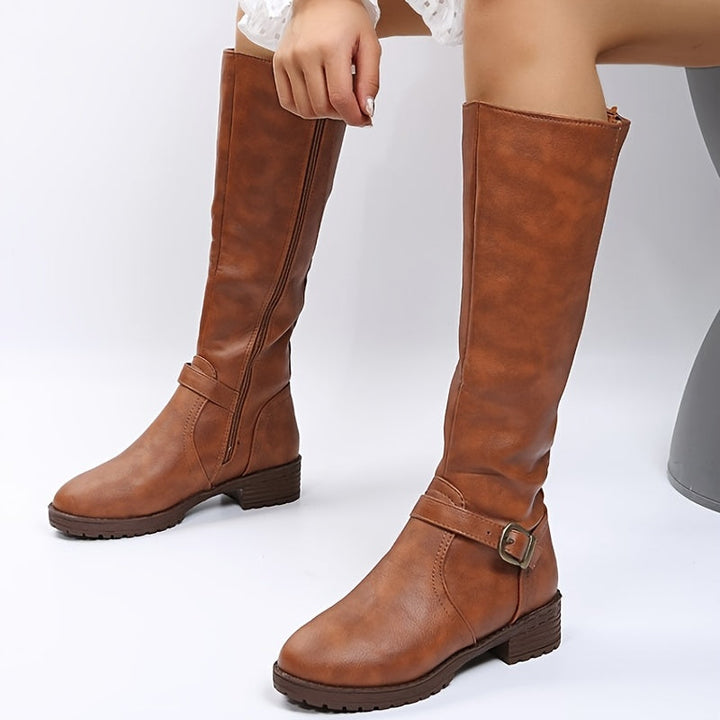 Kate – Lange Stiefel mit Schnalle und Reissverschluss (Ausverkauf 2024)