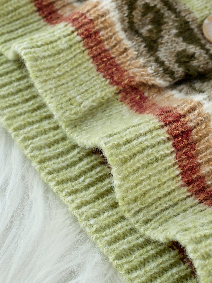 Liezel – Damen Color-Block-Cardigan mit gestreiftem Design
