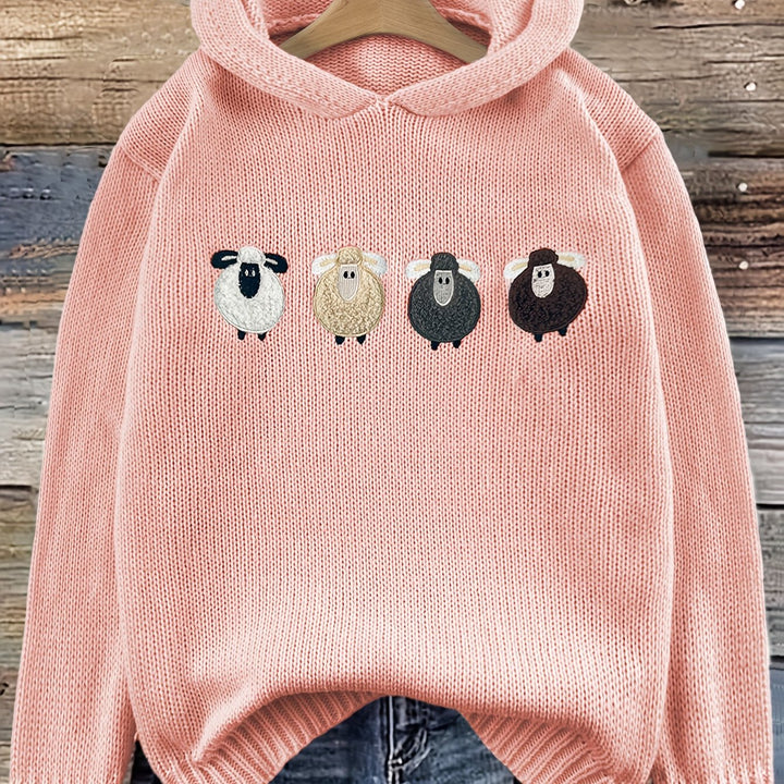 Elowen – Gemütlicher Hoodie mit Farbstreifen & Stickerei