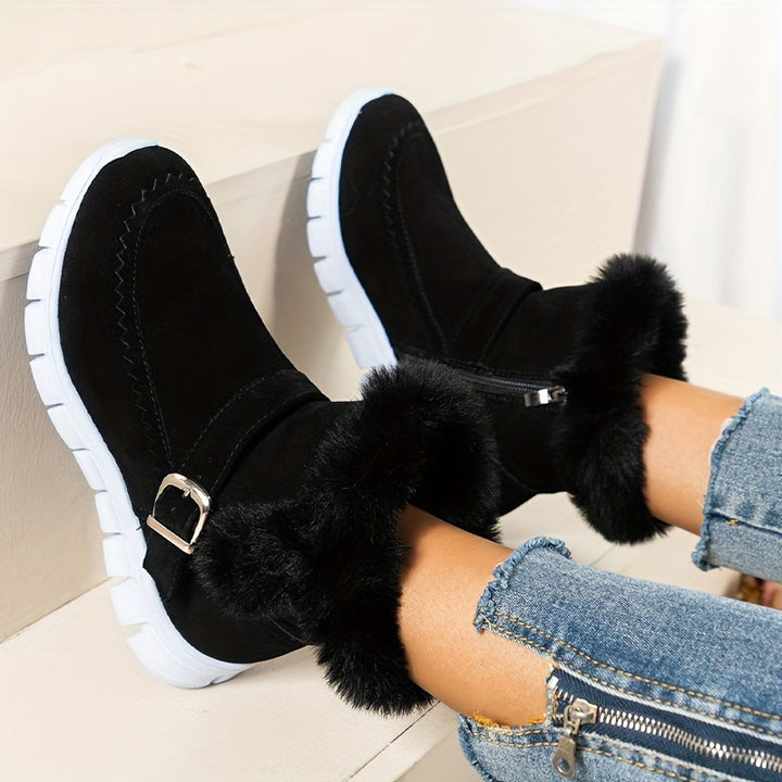Ilaria – Winter-Boots mit Plüschfutter, Reißverschluss & seitlicher Profilsohle