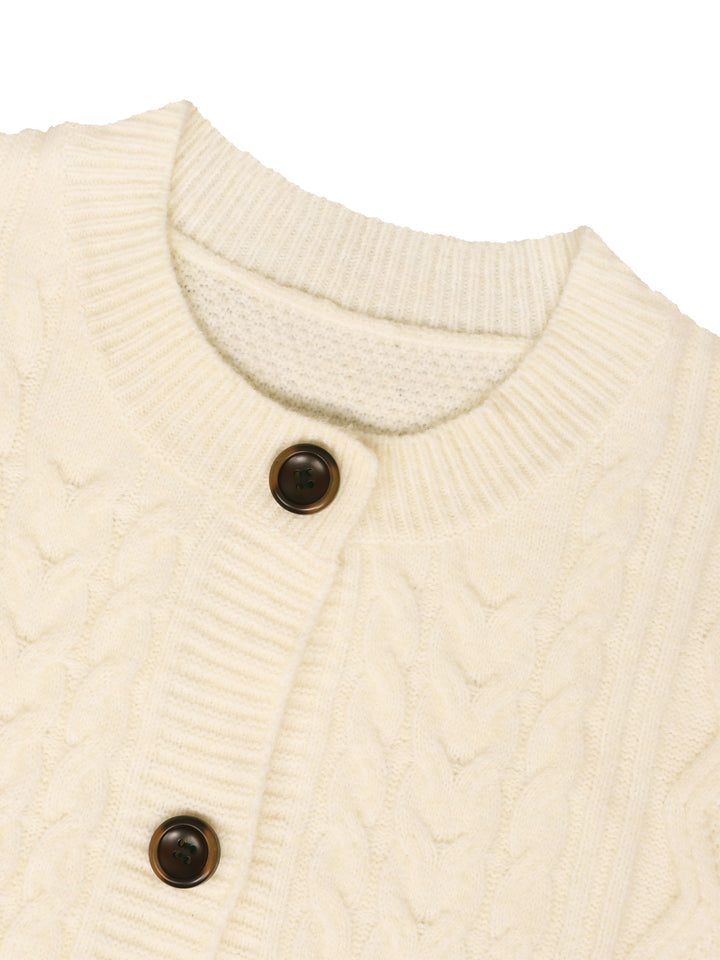 Marina – Klassischer Strick-Cardigan mit Rundhalsausschnitt