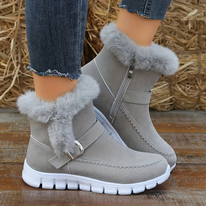 Ilaria – Winter-Boots mit Plüschfutter, Reißverschluss & seitlicher Profilsohle