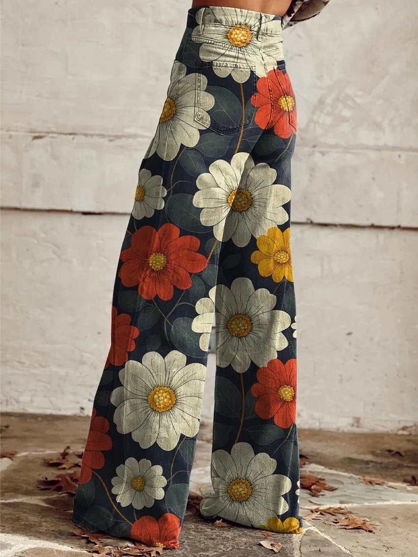 Lettie  – Hose mit weitem Bein und künstlerischem Muster