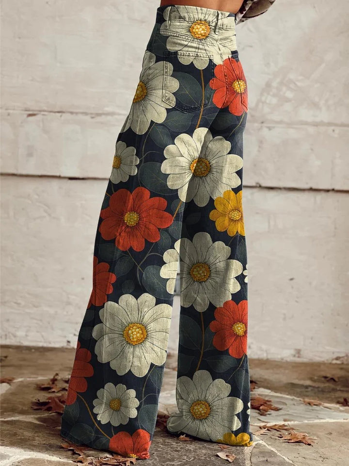 Lettie  – Hose mit weitem Bein und künstlerischem Muster