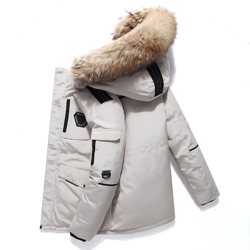 Adrian | Herren-Winterparka-Jacke mit abnehmbarem Pelzkragen