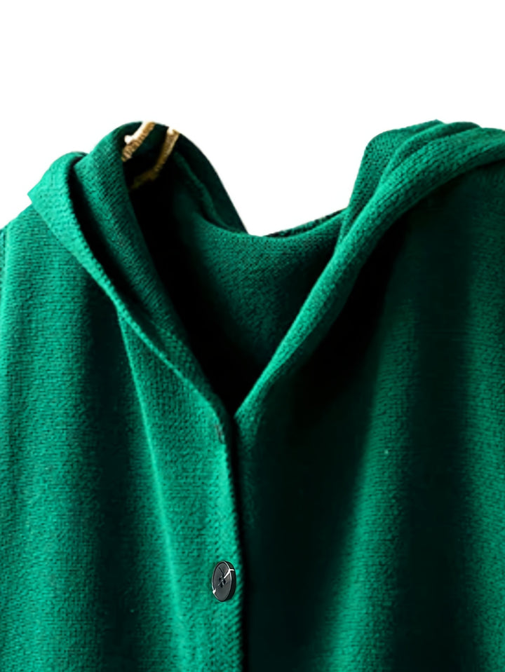 Medina – Retro-Style Cardigan mit Kapuze, Knopfleiste & Taschen