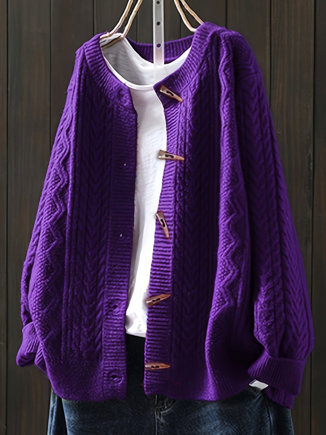 Giada – Lockerer Strick-Cardigan mit Zopfmuster