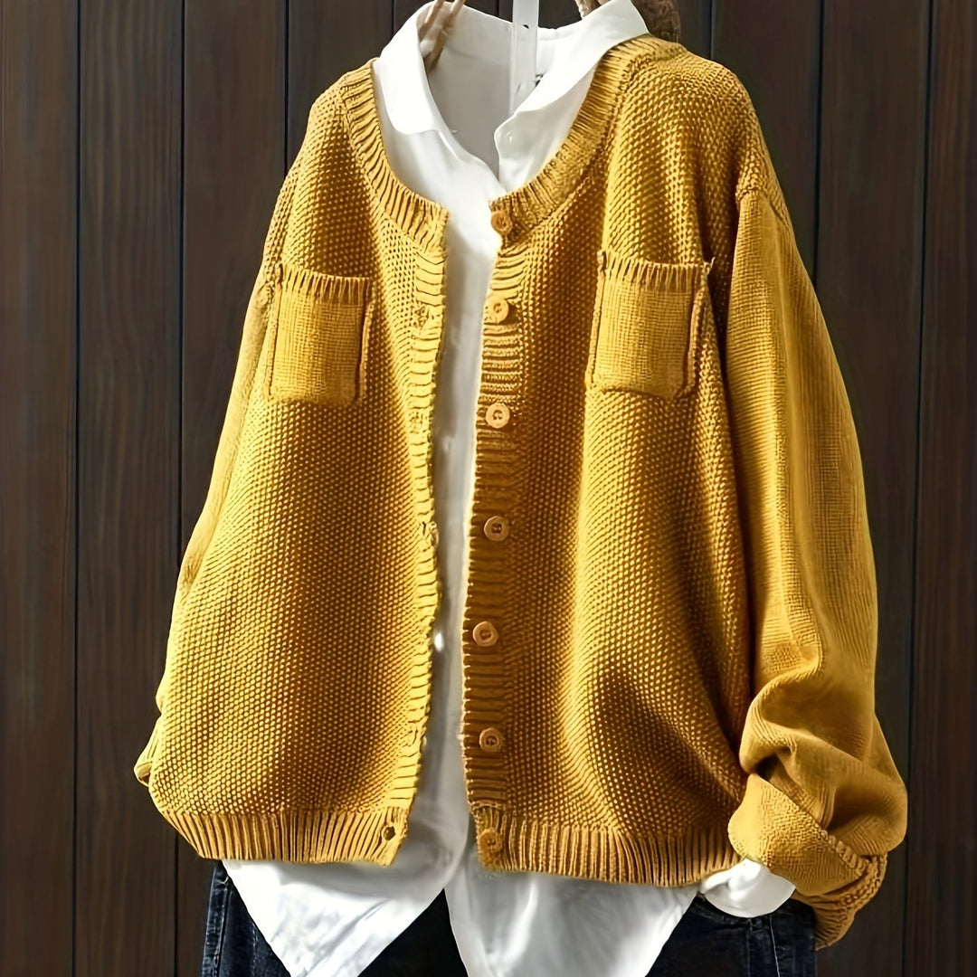 Maja – Lässiger Strick-Cardigan mit Knopfleiste & Taschen