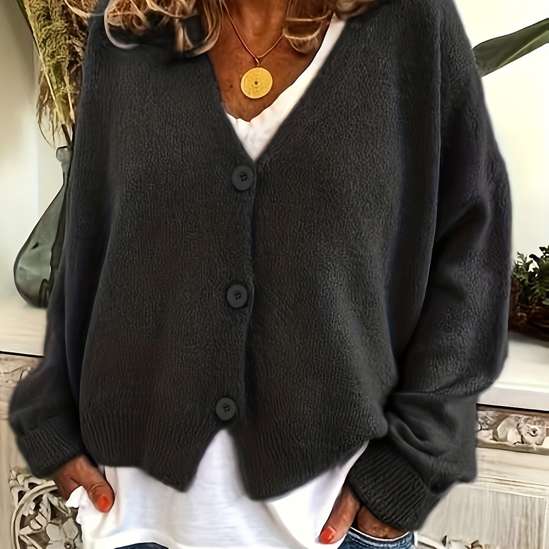 Sorel – Elegante Damen-V-Ausschnitt-Cardigan mit Knopfleiste