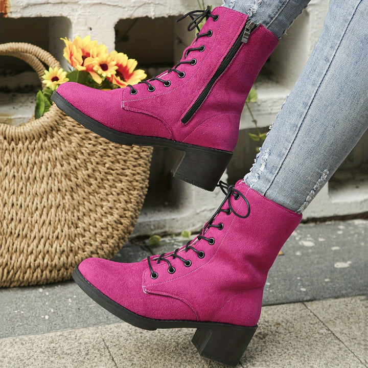 Alita – Chunky Combat Boots mit Absatz & Reißverschluss