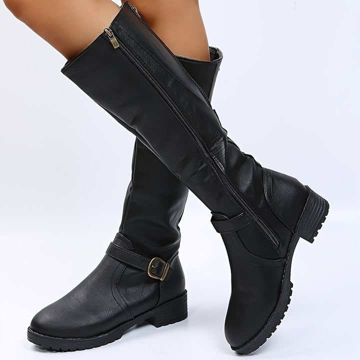 Kate – Lange Stiefel mit Schnalle und Reissverschluss (Ausverkauf 2024)