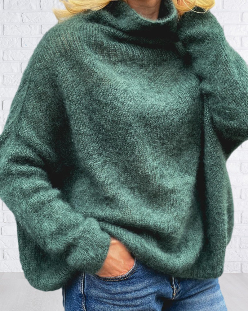 Margo |Grüner Soft Neck Pullover
