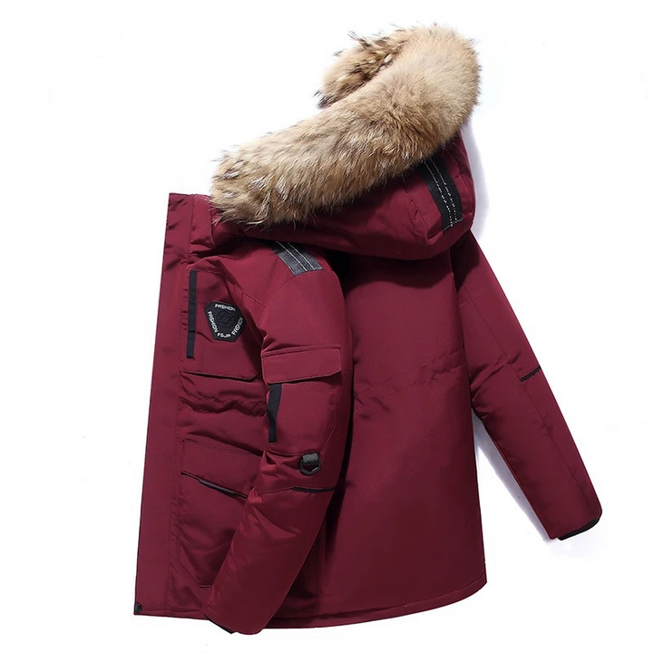 Adrian | Herren-Winterparka-Jacke mit abnehmbarem Pelzkragen