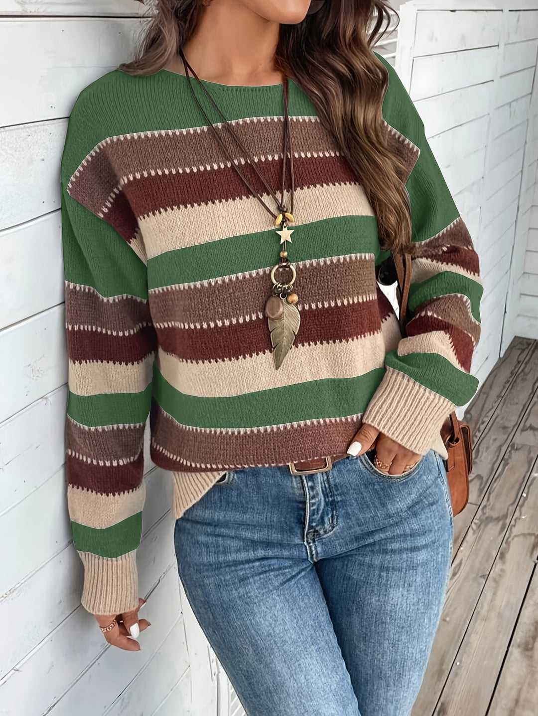 Luana | Farbblock Crew-Sweater mit Rundhalsausschnitt für Herbst & Winter
