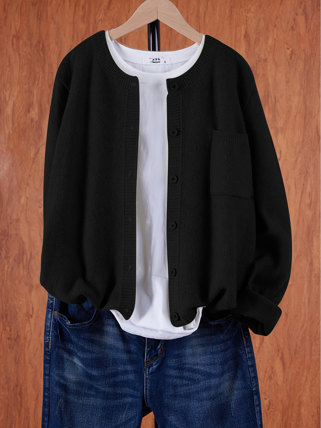 Anja – Lockerer Cardigan mit Knopfleiste & Taschen