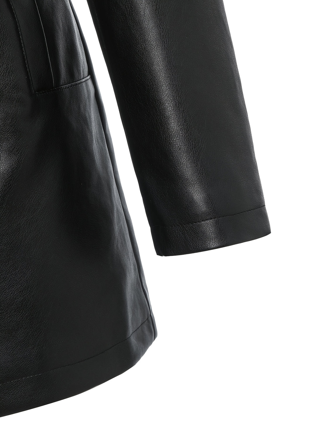 Waverly – Lässige PU-Veganer Lederjacke mit quadratischem Ausschnitt & Taillengürtel