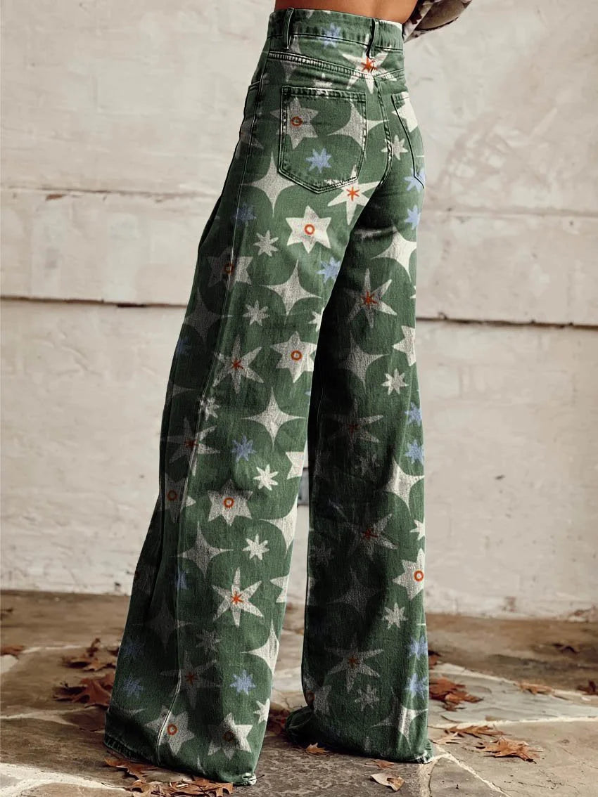 Avery  – Hose mit weitem Bein und künstlerischem Muster