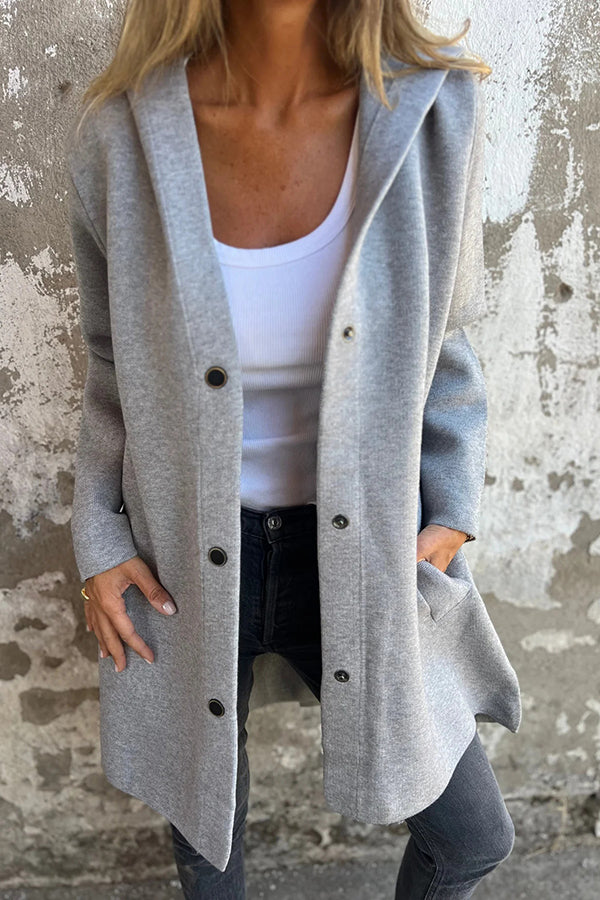 Elena | Lässige Kapuzenjacke mit Knopfleiste & langen Ärmeln