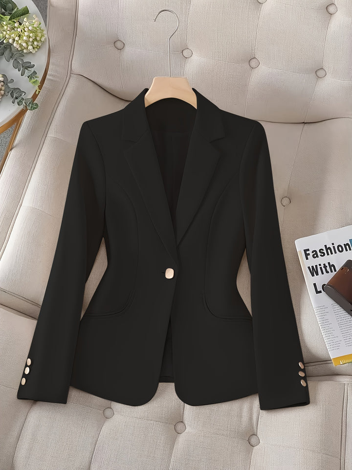 Cailin – einfarbige Damenjacke mit Knopfdetails und langen Ärmeln